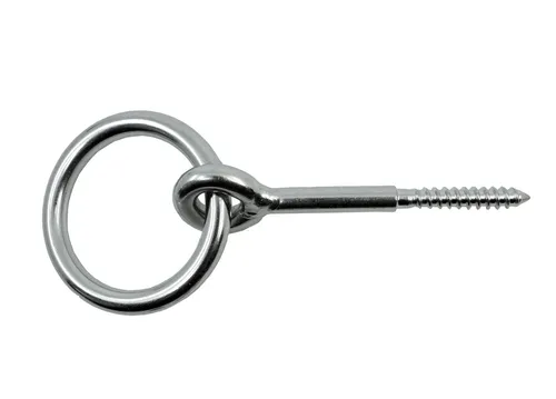 Edelstahl V4A Ringschraube mit Ring, 8x80, Ringbolzen Augbolzen, Holzgewinde