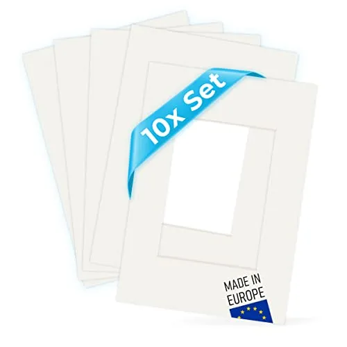 PHOTOLINI Bilderrahmen Passepartouts 10er Set