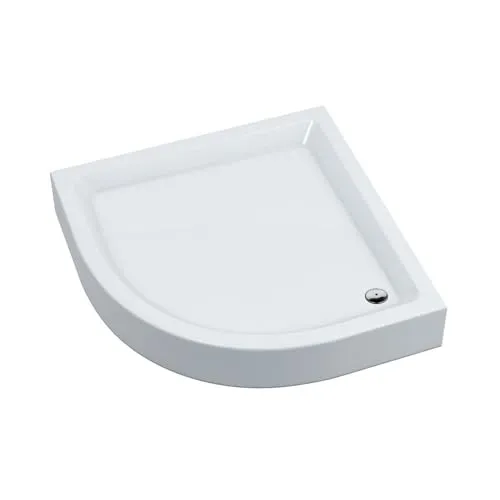 Aquabad® Duschwanne Komplettset NORMA Weiß, Viertelkreis - Duschwannen Set aus hochwertigem Acryl, inklusive Viega Domoplex Ablaufgarnitur, ideal für Ihr modernes Bad. Maße: 90x90 cm, Höhe: 16 cm.