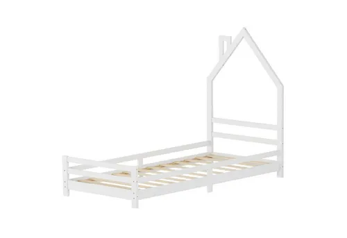 ML-DESIGN Kinderbett Hausbett aus massivem Kiefernholz - Betten für Kinder: Charmantes Hausbett 90x200 cm aus massivem Kiefernholz, ideal für kreative Kinderzimmer und inklusive stabilen Lattenrost.