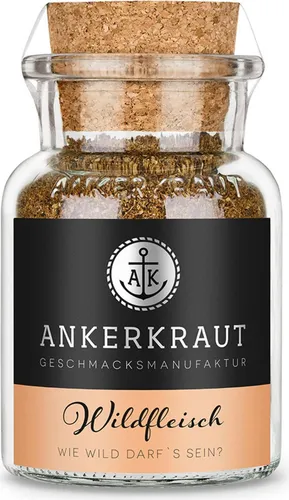 Ankerkraut Wildfleisch, BBQ-Rub, für den Ofen, Grill, Smoker und Dutch Oven, 75 g im Korkenglas