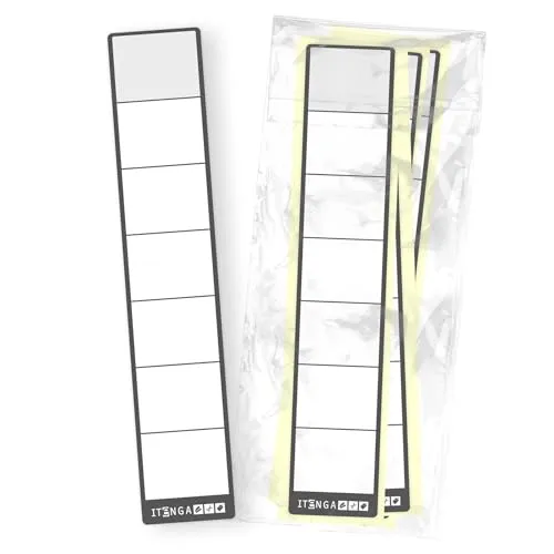 itenga 50x Ordneretiketten SCHMAL Ordnerrückenschild für schmale Ordner I Aufkleber für Ordnerrücken selbstklebend aus Haftpapier 3,6x19cm (dunkelgrau)