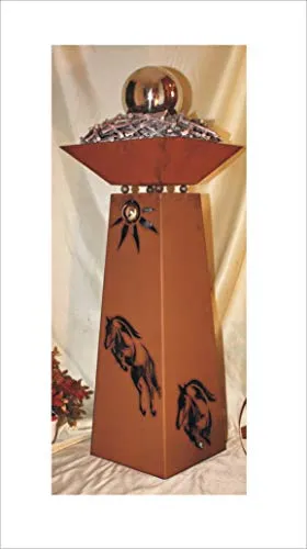 Rost Säule + Schale RS116+S11 Pferde Deko konische Rostsäule