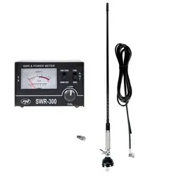 PNI S60 CB-Antenne, 59 cm, mit Butterfly, 4 m RG58-Kabel und PNI SWR-300 Reflektometer zur SWR-Messung, schwarz