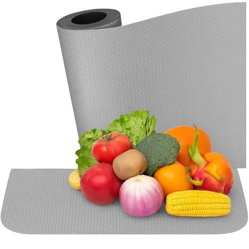 ZOLTA rutschfeste Schutzmatte 500x50 cm PVC Schubladenmatte Regaleinlage Küchenschrank Unterlage wasserfest zuschneidbar Anti-Rutsch Matte für die Schublade für Küche Bad Büro Garage Grau