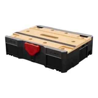 STIER Systainer T-LOC MFT BLACK-Edition - Werkzeugkasten und mobile Werkbank in einem, ideal für Handwerk und Industrie. Stabil, kompakt und mit cleverer Lagerung für effizientes Arbeiten.