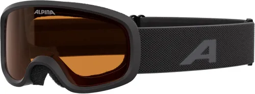 Alpina Kid's Piney 2.0 S2 Skibrille schwarz - Sportliche Skibrille für Kinder, ideal für Snowboard und Ski, mit 20% VLT für optimalen Sichtkomfort bei verschiedenen Lichtverhältnissen.