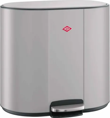 Wesco Mülleimer Multi Collector 3, grey matt - Haushaltszubehör für umweltbewusste Mülltrennung mit 3 Fächern (1x 25L, 2x 12L), praktischer Fußtrittöffnung und integrierten Geruchsfilter.