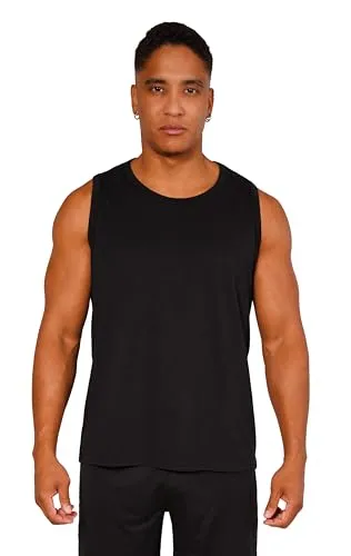 Tank Top Herren, Ärmelloses Sommer Shirt aus Reiner Baumwolle-Single Jersey, Sport Muskelshirt, Fitness Trägershirts, Achselshirt - Schwarz, Gr. XXL