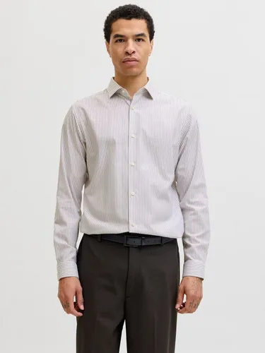 JACK & JONES Slim Fit Oberhemd für Männer - Stylisches Slim Fit Oberhemd mit langen Ärmeln, gefertigt aus 100% Baumwolle für hohen Tragekomfort und vielseitige Kombinationsmöglichkeiten.
