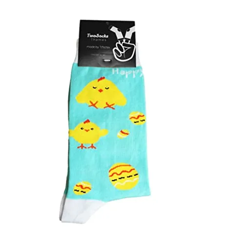 TwoSocks Ostern Socken Herren | Damen & Herren Strümpfe | Socken Ostern| Baumwolle, Einheitsgröße | Ostergeschenk (Oster Küken)