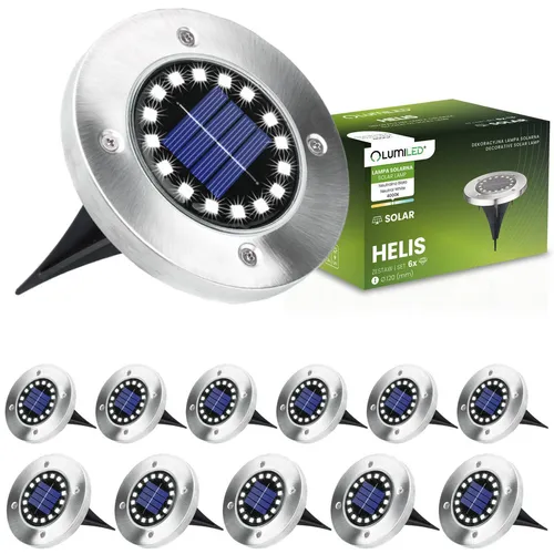 LUMILED Solar Bodenleuchten Aussen 12x Solarleuchte für Garten 16 LEDs Solar Außenleuchte Gartenleuchte Edelstahl Solarlampen außen Neutralweiß