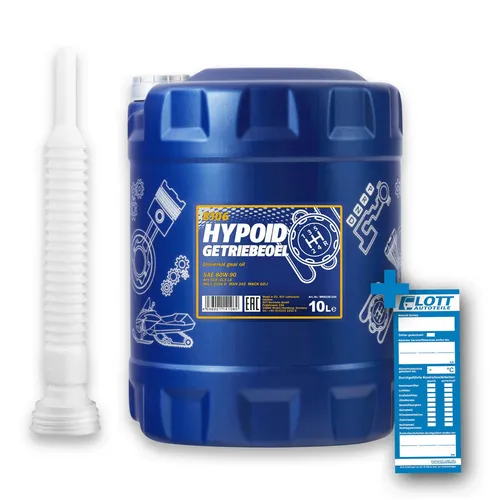 10L Mannol Hypoid Getriebeöl 80W-90 API GL 4 GL5 LS Universal + Auslaufschlauch