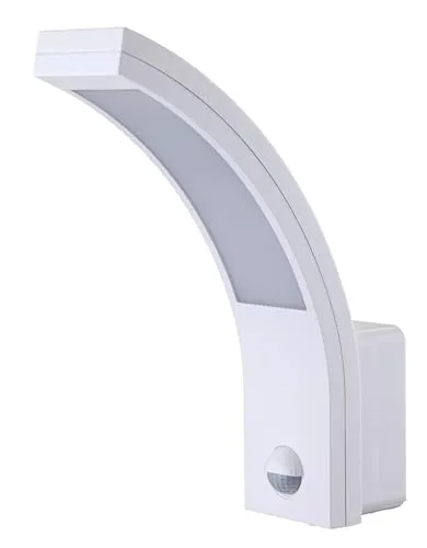 EL-HOME LED Fassadenleuchte ML-20B7 mit Bewegungssensor 140° PIR, 15W, 1000lm, Dämmerungssensor, IP54 – für den Außenbereich, Wandleuchte, Garten Lampe, Lampenhalter, Aussenleuchte - Weiß