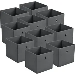 [en.casa] Faltbox 10er-Set in silber von en.casa