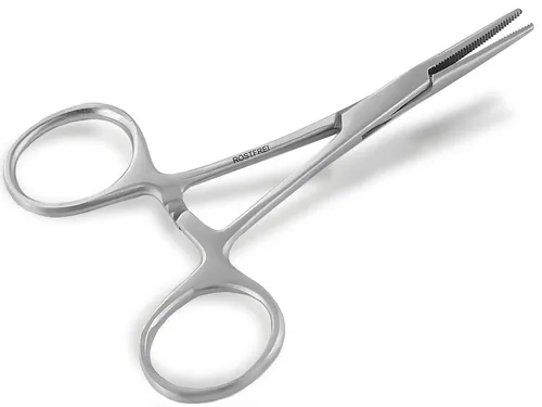 Feine Klemme GERADE Klemme 10,5 cm Extra klein Rostfrei Angelport Schraubzwinge