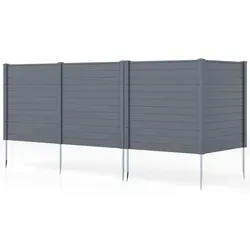COSTWAY 4-tlg. Gartenzaun 123x123cm – Flexibler Sichtschutzzaun aus Metall