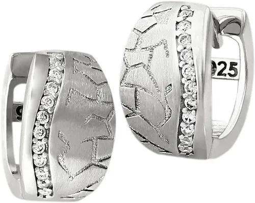 SilberDream Creolen Welle mit Zirkonia für Damen in silber von SilberDream