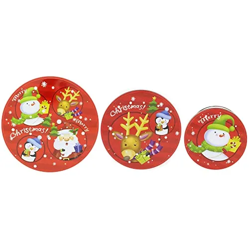 Annastore 3-tlg. Set Gebäckdosen aus Metall für Weihnachten