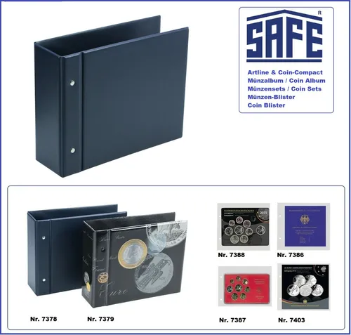 Münzalbum Ringbinder Münz-Sets Compact SAFE 7378 leer für Münz-Blister