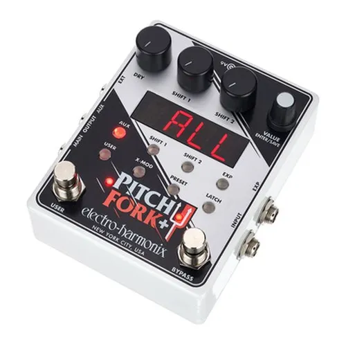 Electro Harmonix Pitch Fork+ Pitch Shifter B-Stock - B-Stock Gitarren-Effektgerät mit zwei unabhängigen Pitch Shifting Engines, ideal für kreative Klanggestaltung und vielseitige Modulationseffekte.