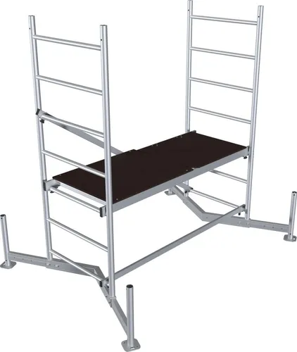 Krause Arbeits-Grundgerüst MONTO ClimTec Aluminium 3 m - Gerüst aus leichtem Aluminium, ideal für sichere Arbeiten in Höhen bis 3 m, schnell auf- und abbaubar, perfekt für Handwerker und Heimwerker.