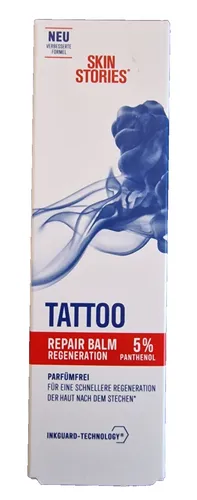 SKIN STORIES Tattoo Rapid Repair Balm 50ml - Pflegebalsam für Tattoos mit 5% Panthenol, fördert die Hautregeneration und sorgt für optimale Nachsorge. Ideal für frische Tattoos.