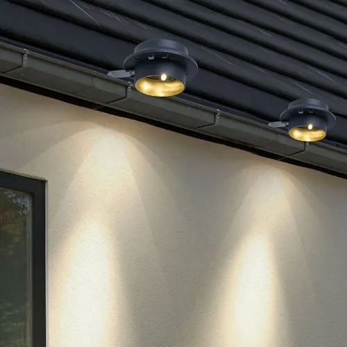 Solarleuchte Dachrinnenlampe Wandleuchte LED Klemme Zaunleuchte L 16 cm 2er Set