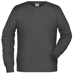 Sweatshirt Raglanärmel JN8022 - James & Nicholson Black-Heather XL - Arbeits- & Schutzkleidung: Bequemes Sweatshirt mit Raglanärmeln, ideal für den täglichen Gebrauch und sportliche Aktivitäten, erhältlich in vielen Farben und Größen S-5XL.