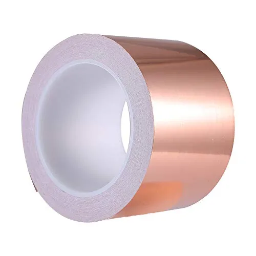 Produktbild Zalava 70mm X 20M Kupferband Kupferfolienband EMI Kapton Tape Abschirmband Kupferfolie Kupferband Selbstklebend Klebeband Schneckenband Schneckenschutz (70mmX20M)