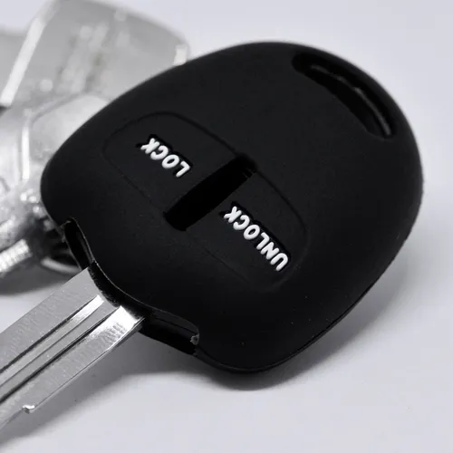 Auto Schlüssel Silikon Schutz Hülle Schwarz für Mitsubishi 2 Tasten