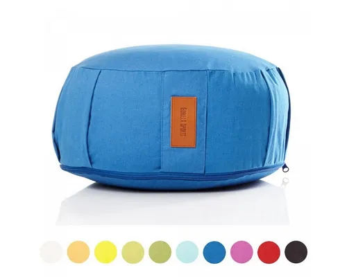 GORILLA SPORTS Bodenkissen Yogakissen - Rund, 100%Baumwolle, Meditationskissen, Sitzhöhe 18cm, Ø 30cm, Sitzkissen, Yoga Bolster, mit Griff, Waschbarer, Farbwahl