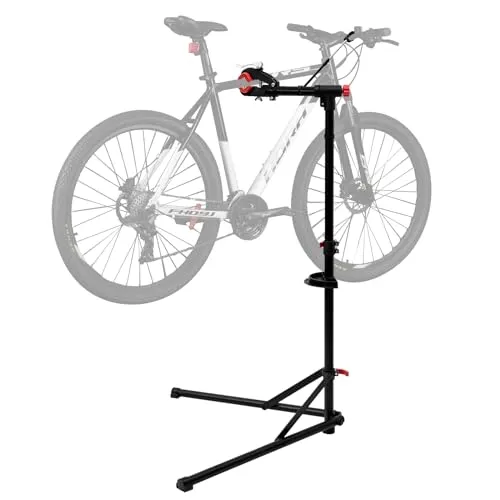 WOLTU Fahrradmontageständer, Fahrrad Reparaturständer, Montageständer für Fahrräder dreibeinig, mit Werkzeugablage, höhenverstellbar klappbar 360° drehbar, bis 25 kg, aus Metall
