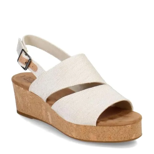 TOMS Damen Keilsandale 10020739, Natural Yarn Dye, 38 EU - Wanderschuhe mit eleganten 7,5 cm Keilabsatz und verstellbarer Schnalle für individuellen Sitz. Hergestellt aus 32% umweltfreundlichen Materialien für nachhaltigen Komfort und urbanen Stil.