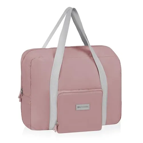 Reisetasche – Betlewski – faltbar – Pocket – Polyestergewebe – Wochenendtasche – 3 Farben – Zwei Tragegriffe (Rosa)
