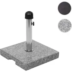 Sonnenschirmständer HWC-F92 - 24kg Granit rund grau - Sonnenschirm-Zubehör mit polierter Granitoberfläche, 24 kg schwer für stabilen Stand, inklusive Reduzierhülsen für verschiedene Maststärken und Gummifüßen zum Bodenschutz.