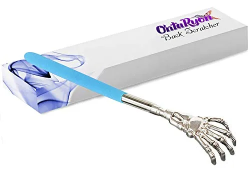 OntaRyon Teleskopischer Rückenkratzer, Kleine Geschenkidee für Erwachsene, Lustiges Geschenk für Männer und Frauen, Originelles Witziges Präsent, Back Scratcher (Blau)