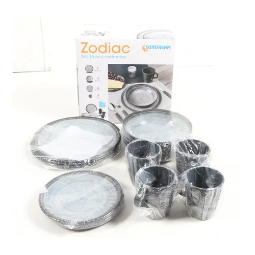 Sundream Geschirr-Set 12, 16, 36-Teilig - Leichtes und bruchsicheres Melamin Geschirr-Set für Camping und Outdoor-Aktivitäten, ideal für Picknicks und Gartenpartys, spülmaschinenfest und hitzebeständig.