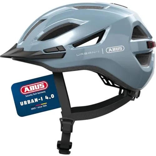 ABUS Stadthelm Urban-I 4.0 mit LED-Rücklicht - Der ABUS Urban-I 4.0 Fahrradhelm bietet optimale Sichtbarkeit und Komfort für den Stadtverkehr. Mit USB-C aufladbarem Rücklicht, individuellem Verstellsystem und weichen Polstern ist er ideal für Pendler und Freizeitfahrer.