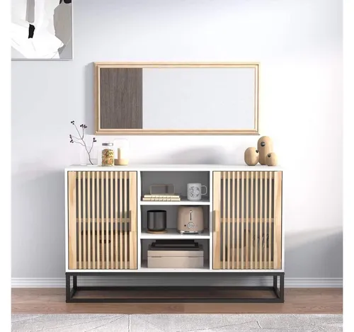 furnicato Sideboard Weiß 105x30x65 cm