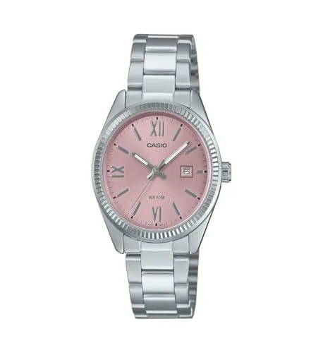Casio LTP-1302DD-4A1VDF Damenarmbanduhr - Elegante Armbanduhr in Pink und Silber, wasserdicht WR30 und mit Datumsanzeige – perfekt für jeden Anlass und als stilvolles Geschenk.