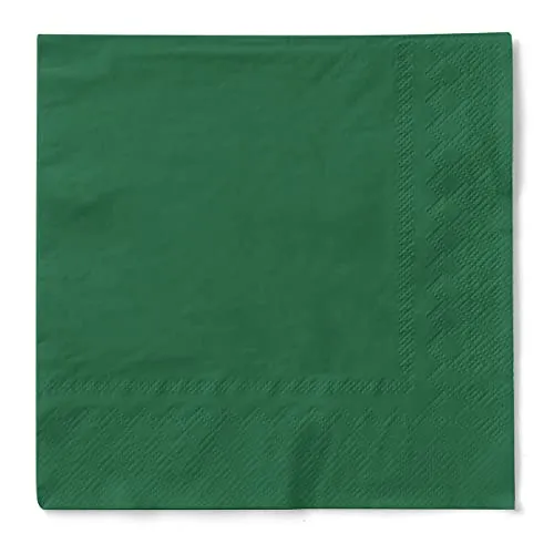 Sovie HOME Serviette in DUNKELGRÜN aus 3-lagigem Tissue, 33 x 33cm, 1/4 Falz, 20 Stück, edle grüne Papierservietten für Hochzeit, Feier, Dinner & Party