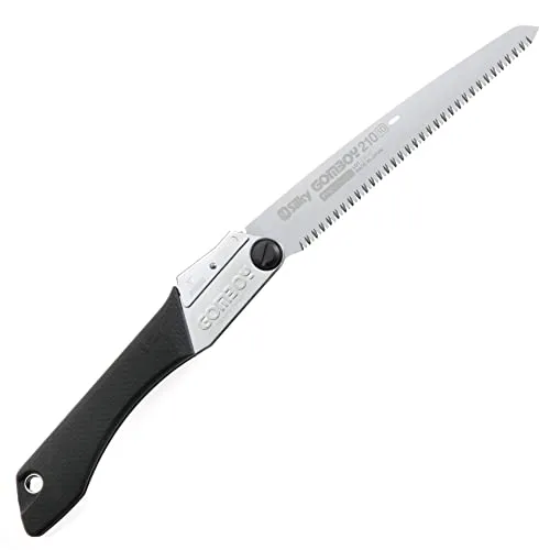 Säge Gomboy 210mm schwarz/medium - Klappbare Universalsäge - Sägen - Beliebte Mirai-Me Verzahnung für saubere Schnitte, ideal für Gärtner und Holzarbeiter. Hohe Lebensdauer und Schnittleistung bei geringem Kraftaufwand.