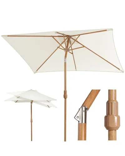 Sekey Rechteckschirm 300 cm x 200 cm – Eleganter Holz Sonnenschirm für Garten und Terrasse - Hochwertiger Sonnenschirm in Holzoptik mit stabiler Beschichtung, bietet zuverlässigen Schutz vor Sonne und Regen. Ideal für Garten und Terrasse, fügt sich harmonisch in jede Umgebung ein.