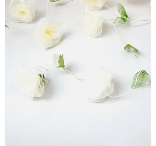 Deko AS Kordel Rosengirlande - creme - 2,5 m - 12 Rosenblüten - 93122 50