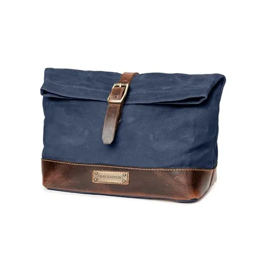 DRAKENSBERG Kulturbeutel 'Otis' - Wasserabweisend & erweiterbar - Kulturtasche aus gewachstem Canvas und Leder, ideal für Outdoor-Abenteuer. Mit Roll-Top-Design für bis zu 8L und handgefertigter Premium-Qualität.