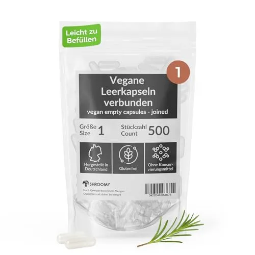 SHROOMY Leerkapseln HPMC – Größe 1 – vegan & transparent – 500 Stück