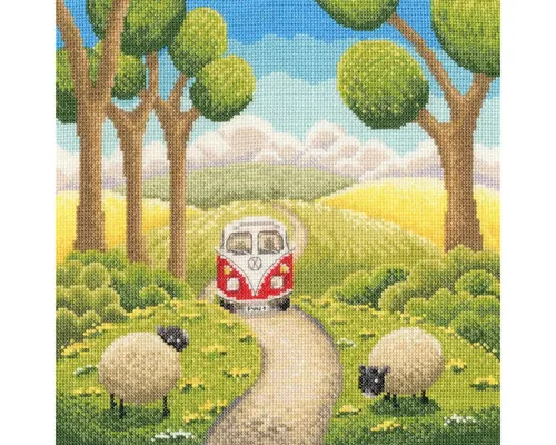 Bothy Threads Kreuzstich Set Ausflug - Zählbares Kreuzstich-Set mit hochwertigen Materialien, inklusive Stoff, Nadel und Garn. Perfekt für kreative Ausflüge und entspannende Stunden.