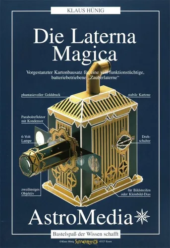 Die Laterna Magica: Zauberlaterne für faszinierende Bildprojektionen - Teleskope – Elegantes Kartonreplikat der historischen Zauberlaterne, die bewegte Bilder projiziert und nostalgische Erinnerungen weckt.