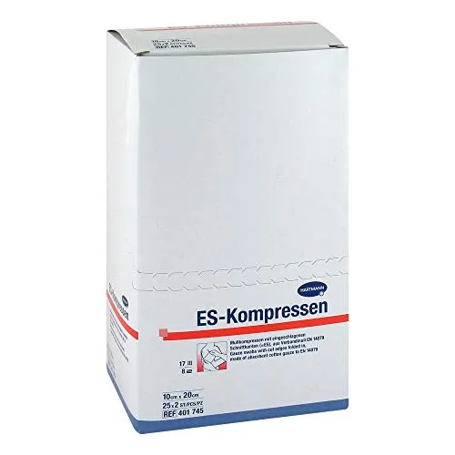 ES-KOMPRESSEN steril 10x20 cm - 8fach Packung - Kälte- & Wärmekompressen zur Behandlung von Schmerzen & Fieber, ideal zur Linderung von Beschwerden und zur schnellen Anwendung.